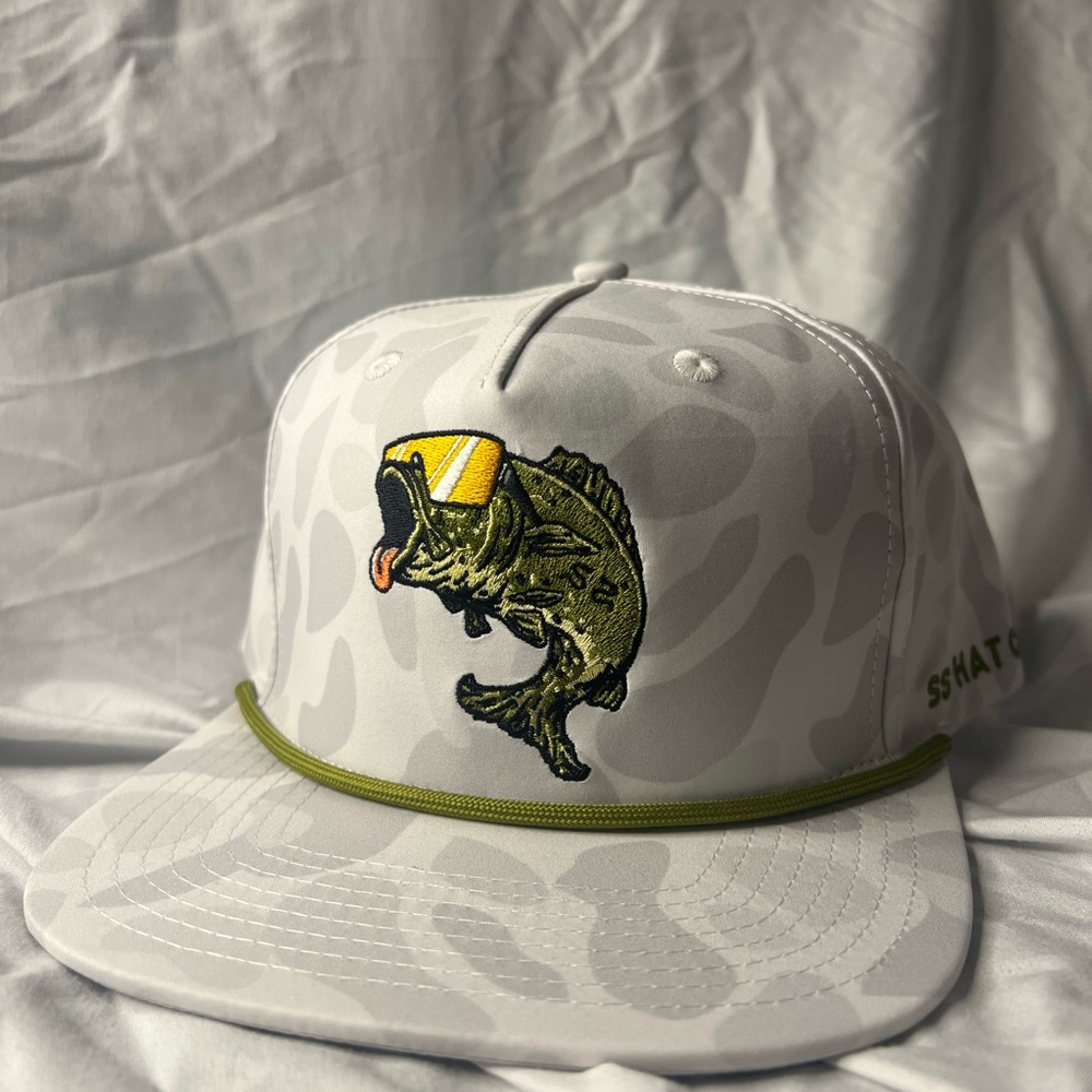 Fish Embroidered Southern String Hat Co Cap